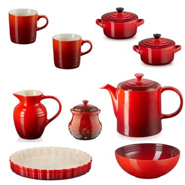 Imagem de KIT LE CREUSET 9 PEÇAS EM CERÂMICA PREMIUM VERMELHO