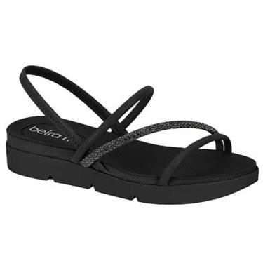 Imagem de Sandália Feminina Beira Rio Papete Conforto Pedraria Preto 40