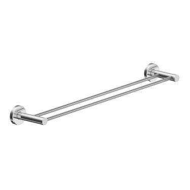 Imagem de Porta Toalha Toalheiro Duplo Para Banheiro Escovado Atenas 75cm