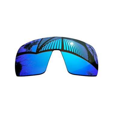 Imagem de MYCOURAG Lentes de reposição polarizadas com proteção UV para óculos de sol Oakley Sutro S OO9462 – Azul gelo espelhado revestido polarizado