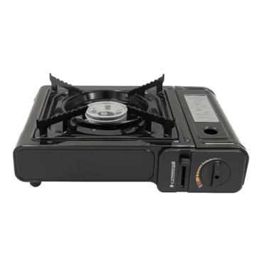Imagem de Fogareiro de Mesa Portátil, Fogão Individual a Gás, Cor Preta, Design Compacto para Cozinha e Camping