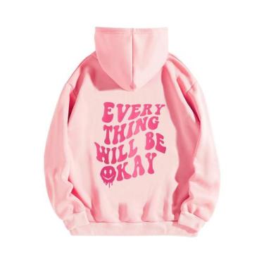 Imagem de Moletom SOLY HUX com capuz grande feminino rosa tamanho L