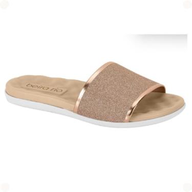 Imagem de Rasteira Feminina Beira Rio Slide com Brilho – Confortável, Moderna e Estilosa para o Dia a Dia ou Eventos Casuais