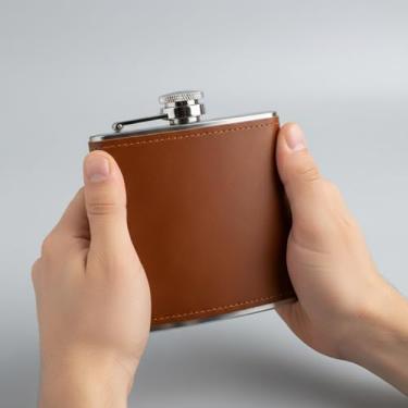 Imagem de Cantil Elegance 175ml Couro & Inox