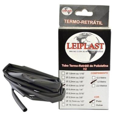 Imagem de Espaguete termo retratil 4.8 mm preto - 1 metro - leiplast