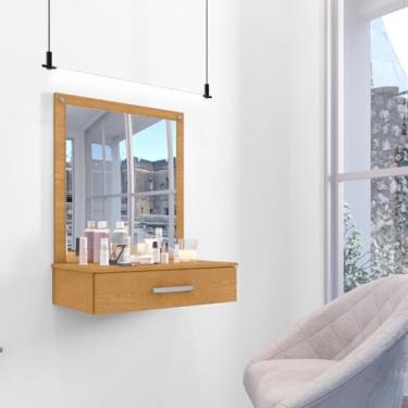 Imagem de Penteadeira Camarim Suspensa de Parede com Gaveta Espelho Nature