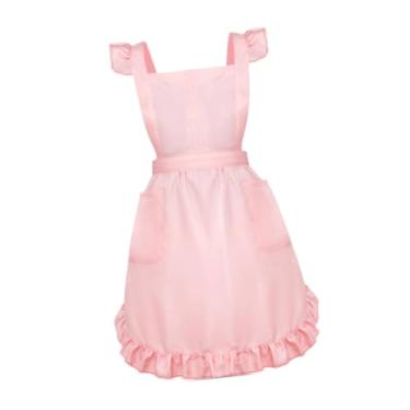 Imagem de Baoblaze de empregada doméstica retrô com babados, fantasia de empregada doméstica, feminino para festa à fantasia, ideal para cozinha, café e, Rosa