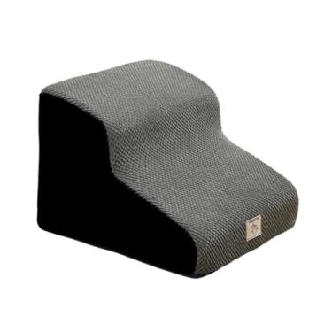 Imagem de Fenteer Escada para animais de estimação com 2 degraus, rampa leve com inclinação suave para cães lesionados no sofá, Preto Cinza