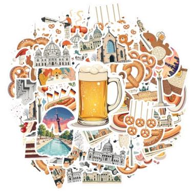 Imagem de 35 peças Alemanha Oktoberfest Arquitetura Cultura Alimentar Professor Recompensa Adesivos Adesivos de Brinquedo Arquitetônico Graffiti Decalques para Guitarra Laptop Capacete Skate Diy Telefone