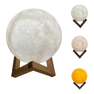 Imagem de Luminária Lua Cheia 3D 15 Cm USB Touch