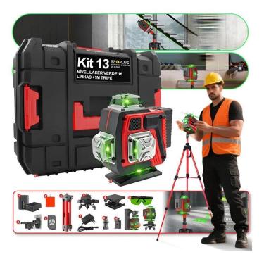 Imagem de Nível Laser 16 Linhas 30M 4D 360+ Tripé Bateria Base Maleta