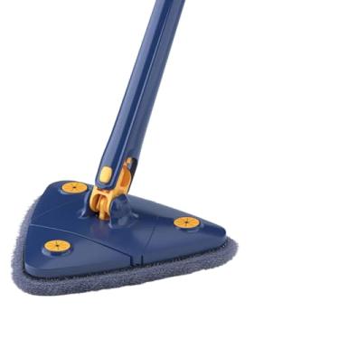 Imagem de Mop Giratório Triangular 360°, Limpeza Profissional, Azul e Laranja, com Base Triangular e Sistema de Rotação