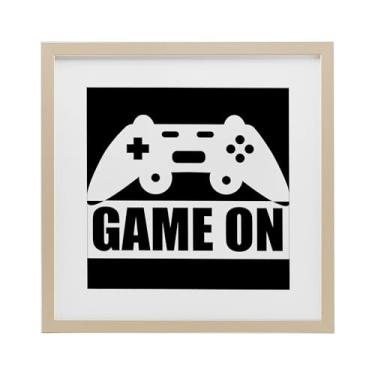 Imagem de Stupell Industries Game On Retro Black & White Birch Impressão emoldurada sob vidro, design por Kim Allen, 16 x 16