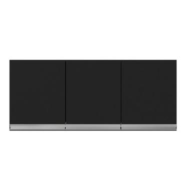Imagem de Armário Aéreo Para Cozinha Lavanderia Andréia 3 Portas 120cm Preto Fosco-mabe Magazine