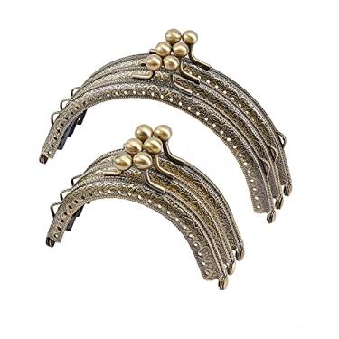 Imagem de PH PandaHall 6 peças, 2 tamanhos, moldura com fecho de bolsa, moldura de trava de 8,4 cm, 12,4 cm, porta-moedas, bola de reboque, fechos, molduras de embreagem, bolsa para alça de bricolage, costura e