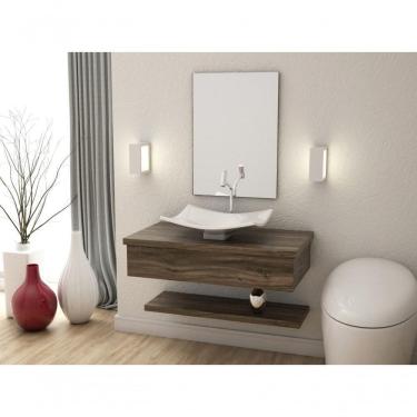 Imagem de Conjunto Bancada C-cuba F44 E Prateleira Metrópole 805 Carvalho Carvalho Dark