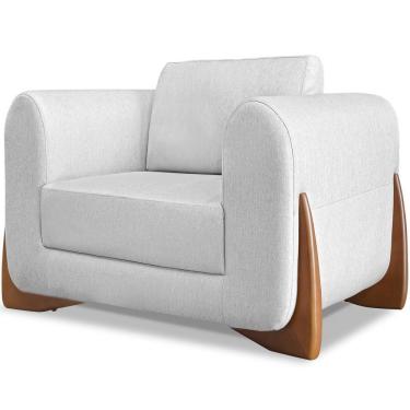 Imagem de Poltrona Jolie 1 Lugar Pes Boomerang Linho Grigio Ezz Grigio