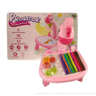 Imagem de Projetor Para Desenho Infantil Mesa Pintura Girafa Rosa