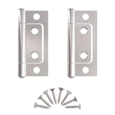 Imagem de Dobradiças de níquel sem encaixe - 5 cm x 11/40.6 cm - Pacote com 8 - Dobradiças de porta de armário - Ferragens de móveis - NH1-SN (4)