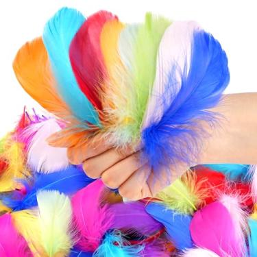 Imagem de 600 Penas para Artesanato, Penas de Artesanato de 7,6 a 12,7 cm Cores Sortidas, Penas de Ganso para Artesanato, Penas em Massa para Crianças, Apanhador de Sonhos, Fantasia, Máscara, Chapéu, Asas de