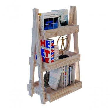 Imagem de Expositor De Livros Madeira Pinus Para Sala