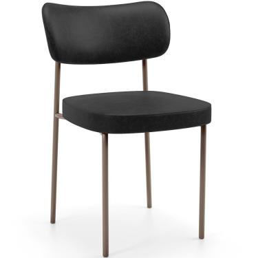 Imagem de Cadeira Decorativa Sala De Jantar Melina Base Arena L02 Couríssimo Preto - Lyam Decor