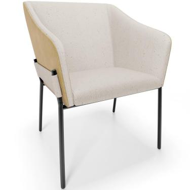 Imagem de Cadeira Para Sala De Jantar Estar Living Olívia L02 Linho Cru Couríssimo Fendi