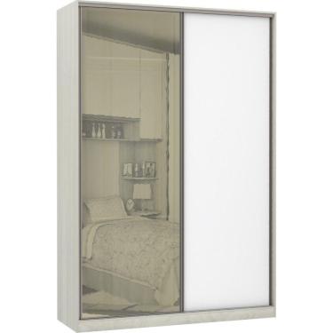 Imagem de Guarda-roupa 2 Portas De Correr 8 Cm Crema Com Branco Mat