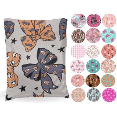 Imagem de Envelopes de poliéster - pacote com 25, impermeável, Trendy Chick Mailers 3,15 mil - Envelopes de correspondência resistentes a rasgos para pequenas empresas | Lindos sacos de envio para roupas (laço