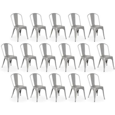 Imagem de Kit 16 Cadeiras Iron Tolix Design Industrial - Cinza