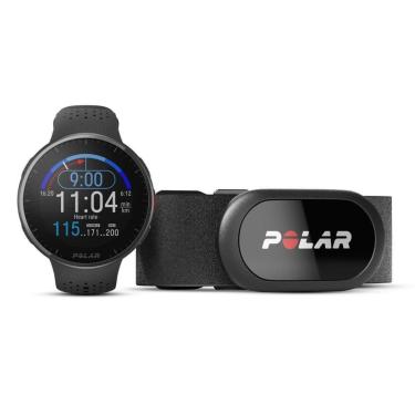 Imagem de Relógio Esportivo Polar Pacer Pro Cinza/Preto  + Sensor Cardíaco Polar H10-Unissex