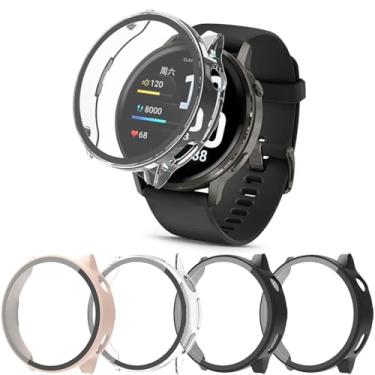 Imagem de [Pacote com 4] Capa com protetor de tela de vidro temperado compatível com Garmin Venu 4 41 mm, capa protetora de policarbonato rígido com cobertura total para Venu4 41 mm