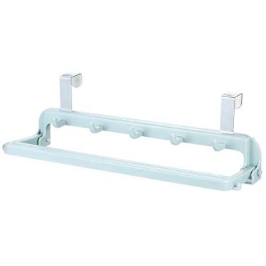 Imagem de Pasta com Gancho de Porta Multifuncional 9 Ganchos Suspensão em para Economia Espaço ABS Montado na Parede Cozinha Banheiro Restroom Bordas Arredondadas Seguras