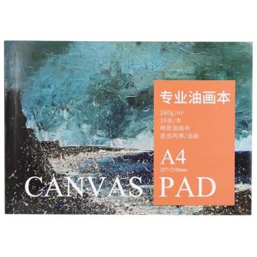 Imagem de Livro de papel para pintura a óleo A4, folhas de lona a óleo de algodão premium prontas para pintar, sem necessidade de primer para iniciantes e artistas, 10 folhas 297x210mm