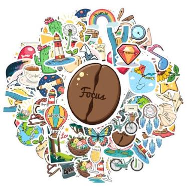 Imagem de 50 peças, citações positivas, natureza, aventura, criatividade, inspiração, adesivos faça-você-mesmo, brinquedos criativos para guitarra, laptop, capacete, skate, telefone faça você mesmo, notebook