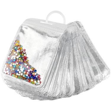 Imagem de 100 peças de bolsas de armazenamento de contas de pintura de diamante – 10 x 7 cm pequenas bolsas de joias reutilizáveis Ziplock para arte de diamante DIY, joias e contas, amostras, itens pequenos