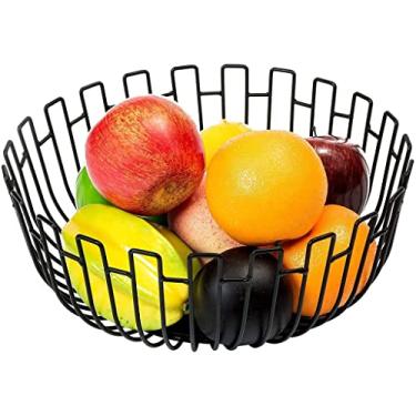 Imagem de Cesta de frutas Cestas de armazenamento de tigela de frutas tigela de frutas de metal, cesta de frutas estável tigela de legumes, prato de frutas criativo para mesa de centro de mesa para sala de