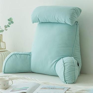 Imagem de Almofada de leitura para cama adorável almofada de apoio lombar almofadas de encosto multifuncionais sofá e cabeceira almofada de leitura removível macio descanso de leitura descanso travesseiro para