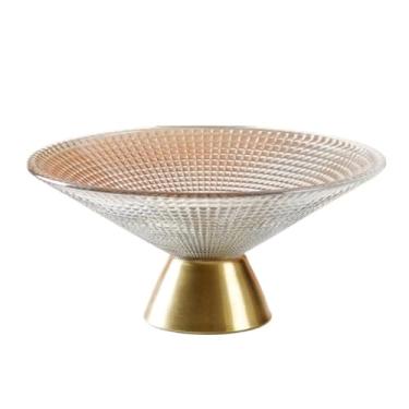 Imagem de Cesta de frutas Cestas de armazenamento de frutas tigela de frutas de vidro tigela decorativa tigela de frutas vintage para balcão de cozinha copos com nervuras tigela de pedestal prato de frutas