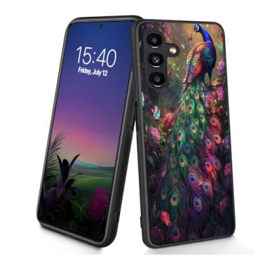 Imagem de Bxgolkgd Projetada para Galaxy A17 5G, capa protetora antiderrapante de silicone TPU macio e fino à prova de choque para Samsung Galaxy A17 5G 2025 de 6,7 polegadas - flor de pavão