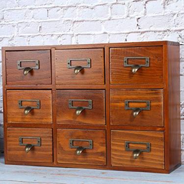 Imagem de Acouto Caixa de Armazenamento de Mesa de Madeira Multicamadas Com Gaveta Vintage - Caixa de Joias Antiga - Solução de Organização Elegante Brinquedos, CDs e Artigos Diversos Presente de Aniversário