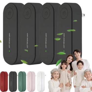 Imagem de Purificador de ar mágico para remoção de mofo e mofo | com filtro de substituição tipo HEPA | Design compacto plug-in para quartos, banheiros, armários e áreas de animais de estimação (preto sem LED