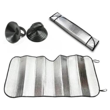Imagem de Kit 2 Quebra sol automotivo universal protetor para-brisa com ventosa prática
