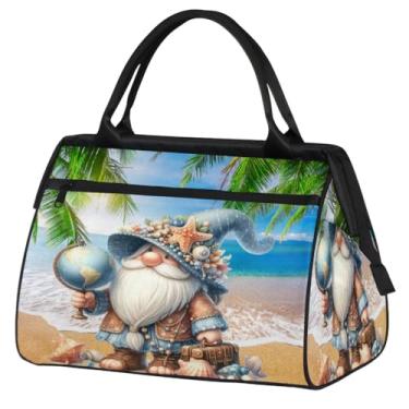 Imagem de Bolsa Gnome Summer Beach Pequena Bolsa de Viagem Dobrável para Mulheres e Homens Bolsa Leve Esportiva Academia Impermeável Mala de Mão Bolsa de Viagem para Presentes de Viagem, Cor: 3, 15.2*8.3*11.6
