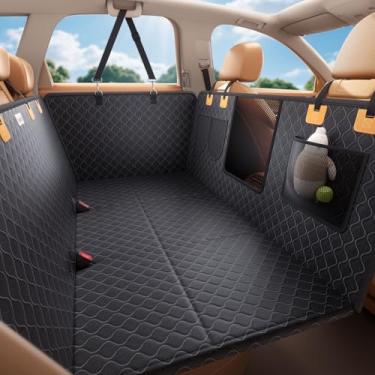 Imagem de Lamicall Capa de assento de carro para cachorro para banco traseiro - [Atualizado antirasgado] Extensor de banco traseiro para cães fundo rígido, rede impermeável para cães para carro com janela de