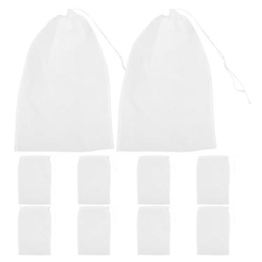 Imagem de TEHAUX Pacote com 10 sacos de leite de nozes – saco de nozes de 30 x 20 cm, coador de suco, sacos de pano reutilizáveis, filtro de malha de nylon 200 para coar suco de frutas, café, iogurte, queijo