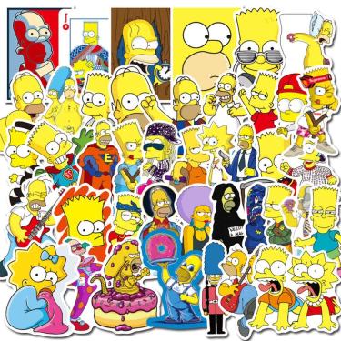 Imagem de Adesivos Simpsons Anime Cartoon 50 peças de PVC impermeável