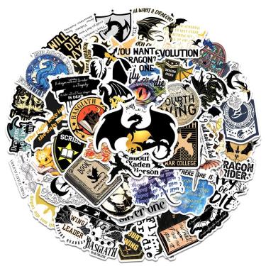 Imagem de Pacote de adesivos Fourth Wings Anime Wings, vinil impermeável, 50 unidades