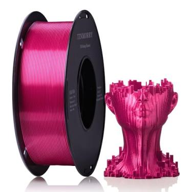 Imagem de Filamento PLA 1,75 mm, filamento de impressora TINMORRY 3D, 1 kg (2,2 lbs), compatível com impressora 3D Bambu FDM, seda rosa vermelha