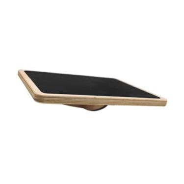 Imagem de oshhni Prancha de equilíbrio de madeira para treinamento de estabilidade, ideal para usar embaixo da mesa, perfeita para exercícios em pé e alongamento da, Style B